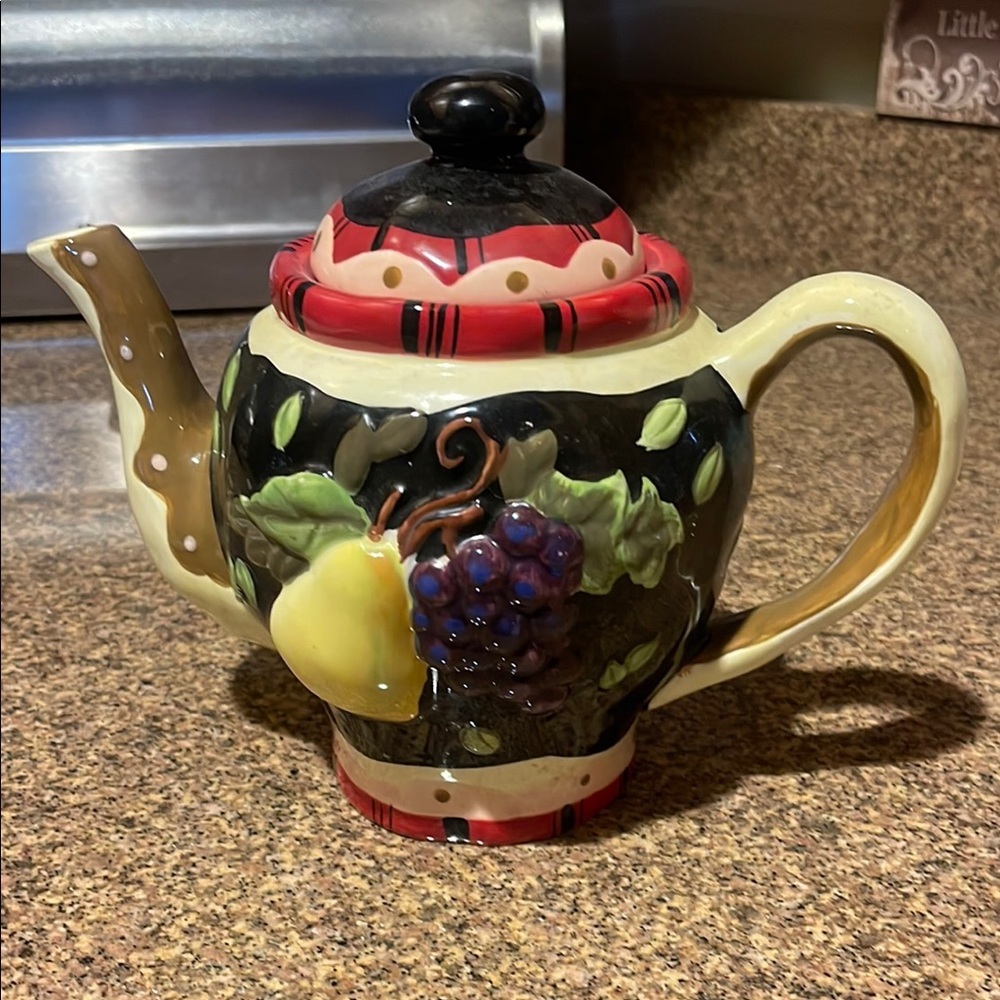 Bella casa by Ganz Fruit-Themed Ceramic Teapot